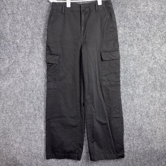 GAP Loose Khakie Cargo Pants Womens Size 4 Gray Wide Leg Regenerative cotton - Picture 1 of 9